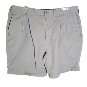 Vintage Capri Men's Pleated Khaki Shorts 38 Beige Zip Fly Cotton 80s 90s Summer